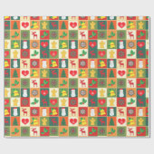 装飾的クリスマスパターン ラッピングペーパー (フラット)