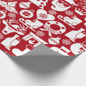 装飾的クリスマスパターン ラッピングペーパー (角)