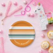 装飾的ストライプ ペーパープレート (パーティー)