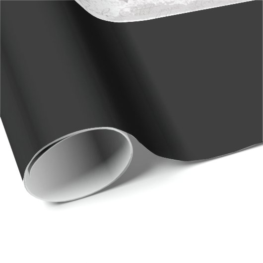 装飾的メリークリスマスオーナメントエレガントブラック ラッピングペーパー (ロールコーナー)