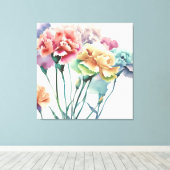 装飾的モダンスタイリッシュカーネーション キャンバスプリント (インサイチュ (ウッドフロア))