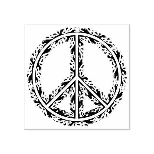 装飾的平和サイン ラバースタンプ (インプリント)