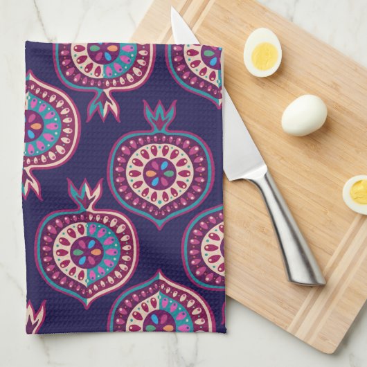 装飾的顆粒球模様 キッチンタオル (四つ折り)