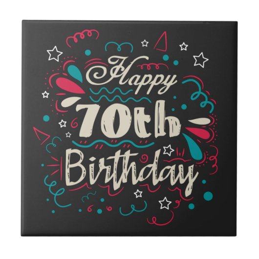 装飾的70誕生日 タイル (正面)