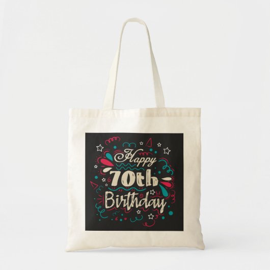 装飾的70誕生日 トートバッグ (正面)