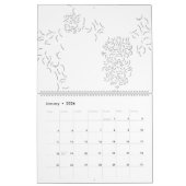 装飾的、グ淡い色のレイ カレンダー (1月 2026)