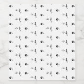 装飾的、ダークグレー、チャコール ワインラベル (シングルラベル)