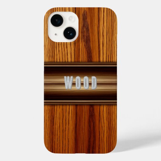 装飾真鍮のエレガントな木目テクスチャ Case-Mate iPhoneケース (裏面)
