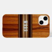装飾真鍮のエレガントな木目テクスチャ Case-Mate iPhoneケース (裏面 (横))