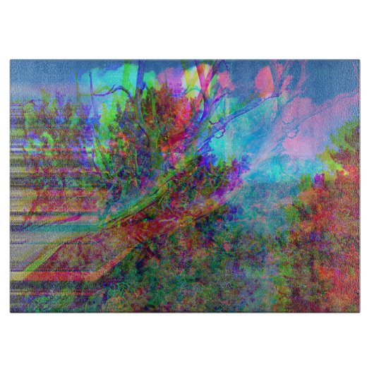 装飾神秘的な抽象芸術ツリーアート カッティングボード (正面)