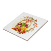 装飾秋収穫かご陶瓦 タイル (側面)