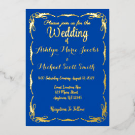 装飾箔縁ど結婚式招待状 箔招待状