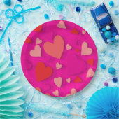 装飾紙ハート2 ペーパープレート (パーティー)