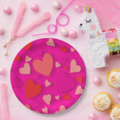 装飾紙ハート2 ペーパープレート (パーティー)