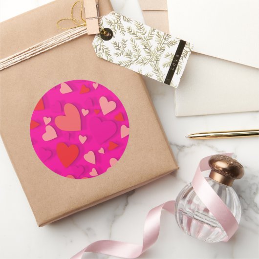 装飾紙ハート2 ラウンドシール (ギフト)