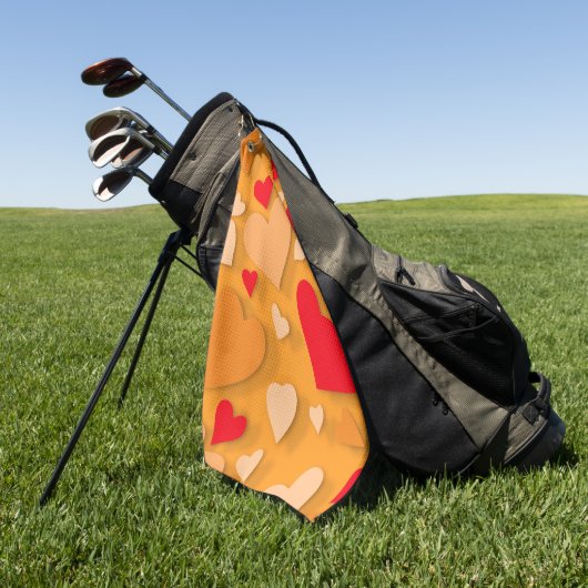 装飾紙ハート7 ゴルフタオル (グリーン)