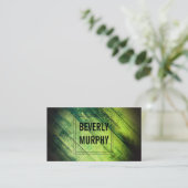 装飾素朴とヴィネット付きウッドグリーン 名刺 (スタンド正面)