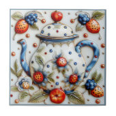 装飾素朴農家ヴィンテージティーポット タイル (正面)