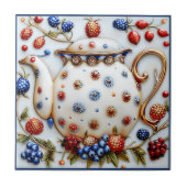 装飾素朴農家ヴィンテージティーポット タイル (正面)