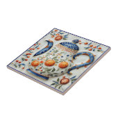 装飾素朴農家ヴィンテージティーポット タイル (側面)