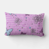 装飾紫と青の蝶の腰枕 ランバークッション (裏面)