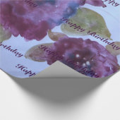 装飾紫バラ パターン（の模様が）ある ラッピングペーパー (角)