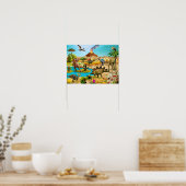 装飾絵画室壁のための恐竜のプリント ポスター (キッチン)