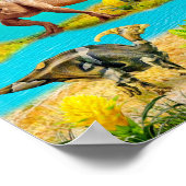 装飾絵画室壁のための恐竜のプリント ポスター (角)