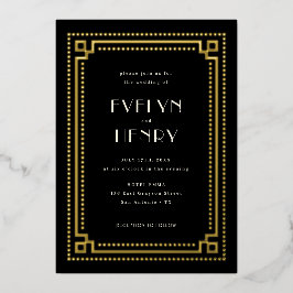 装飾縁ど結婚式招待状 箔招待状