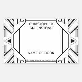 装飾署名者作家蔵書票 長方形シール