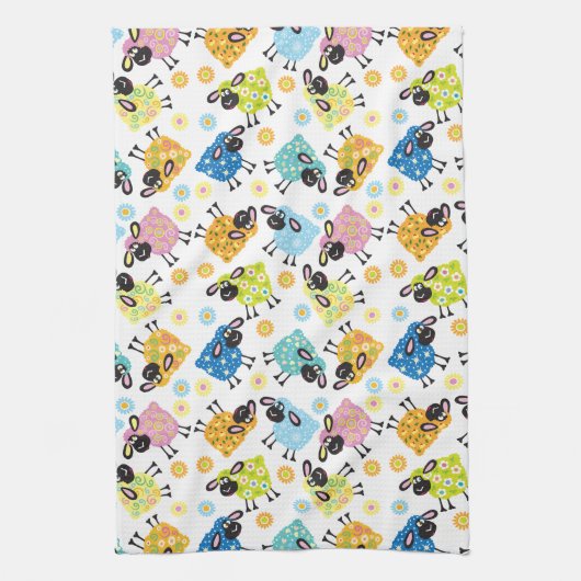 装飾羊 キッチンタオル (縦)