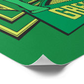 装飾背景に緑のランタン ポスター (角)