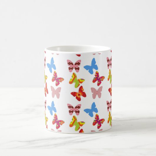 装飾色の蝶 コーヒーマグカップ (中央)
