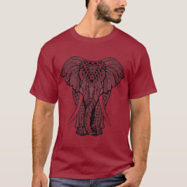 装飾色インディアン象 Tシャツ