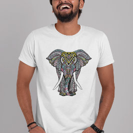 装飾色インディアン象 Tシャツ