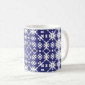 装飾色セラミックのアズレジョタイル。ミニマルで コーヒーマグカップ (正面右)