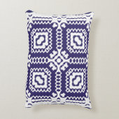 装飾色セラミックのアズレジョタイル。ヴィンテージ アクセントクッション (裏面(縦))