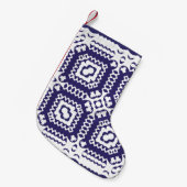 装飾色セラミックのアズレジョタイル。ヴィンテージ スモールクリスマスストッキング (正面 (吊り時))