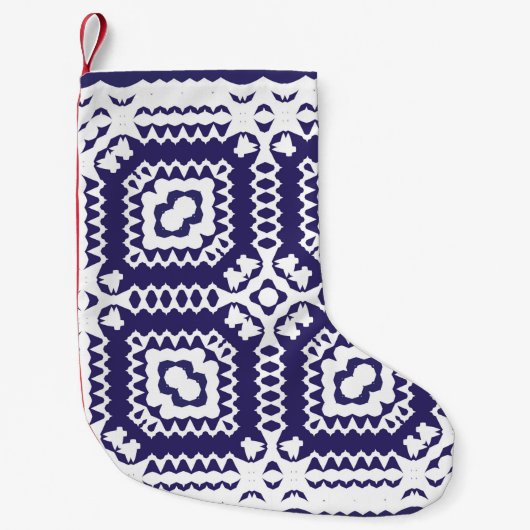 装飾色セラミックのアズレジョタイル。ヴィンテージ スモールクリスマスストッキング (正面)