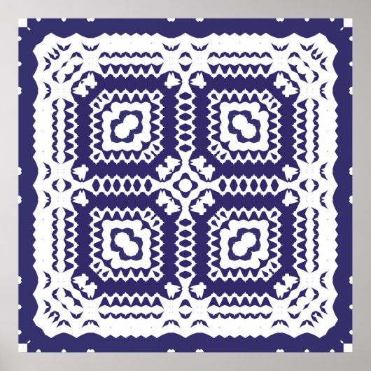 装飾色セラミックのアズレジョタイル。ヴィンテージ ポスター (正面)