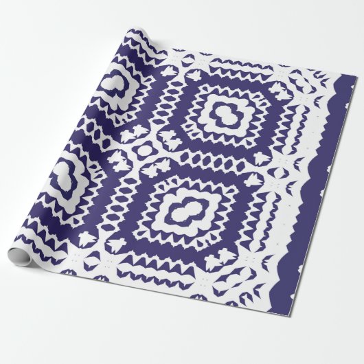 装飾色セラミックのアズレジョタイル。ヴィンテージ ラッピングペーパー (アンロールド)