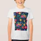 装飾花と離れ柄–48675 トライブレンドＴシャツ (正面)