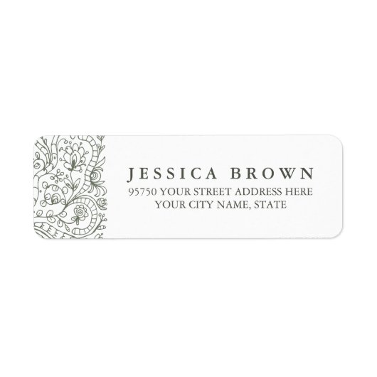 装飾花カスタム差出人住所ラベル ラベル (正面)