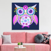 装飾花パワーフクロウ キャンバスプリント (インサイチュ (リビング))