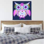 装飾花パワーフクロウ キャンバスプリント (インサイチュ (寝室))