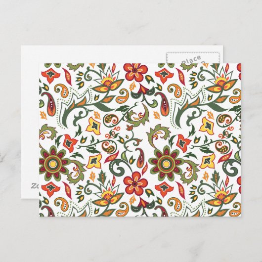 装飾花柄 ポストカード (正面/裏面)