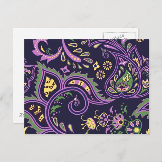 装飾花柄 ポストカード (正面/裏面)