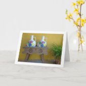 装飾花瓶の静物写真 カード (黄色い花)