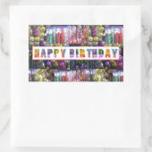 装飾芸術的ハッピーバースデースクリプト 長方形シール (バッグ)