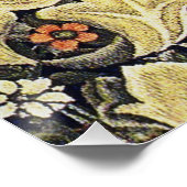 装飾芸術青緑鳥の葉花 ポスター (コーナー)